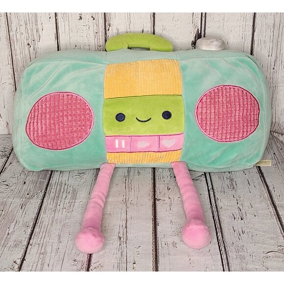 15" Retro Buddies Green & Pink Colorful Boombox Plush Radio Stuffed Toy Cute - Picture 1 of 2